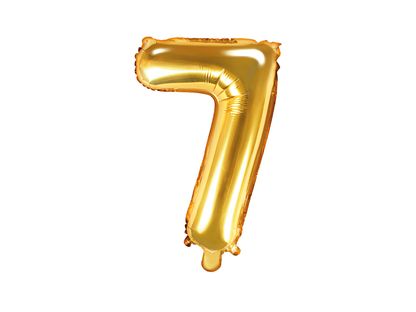 Mini fóliový balón číslo 7 zlatý 35cm