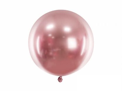 Gömbölyű léggömb rózsaszín-arany 60cm
