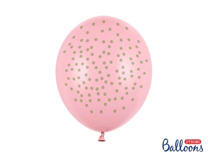Léggömbök Dots baby pink 30cm 6db