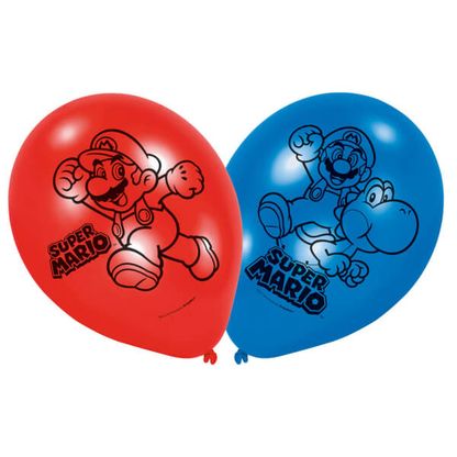 Léggömbök Super Mario 23cm 6db