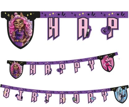 Betűfüzér Happy Birthday Monster High 200cm