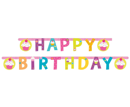Betűfüzér Happy Birthday Cupcake 173x11cm