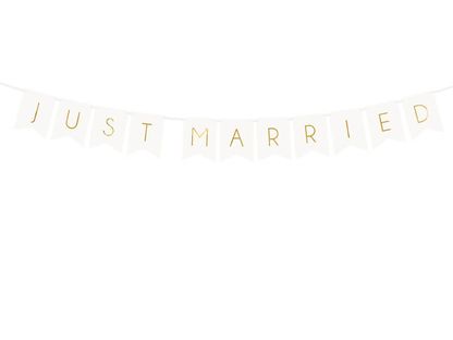 Banner Just Married fehér