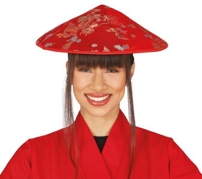 Kínai kalap piros mintás
