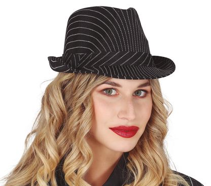 Fekete női kalap csíkos