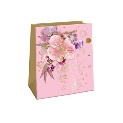 Ajándéktáska Rózsaszín lila virágok 20x24cm