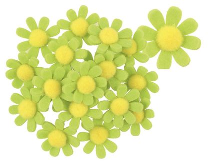 Ragasztható dekorációk Zöld virágok 3,5cm 18db