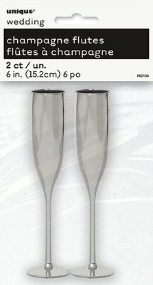 Mini dekorációs Pezsgőspoharak ezüst 2db