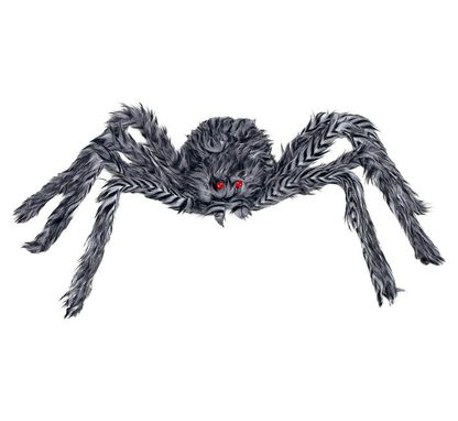 Dekorációs pók szürke piros szemekkel 60 cm
