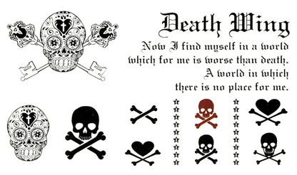Ideiglenes tetoválás Death Skull 60x105mm