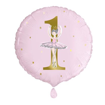 Fólia léggömb 1. születésnap kislány Balerina 45cm
