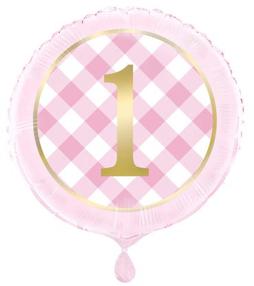 Fólia léggömb 1.születésnap rózsaszín arany 45cm