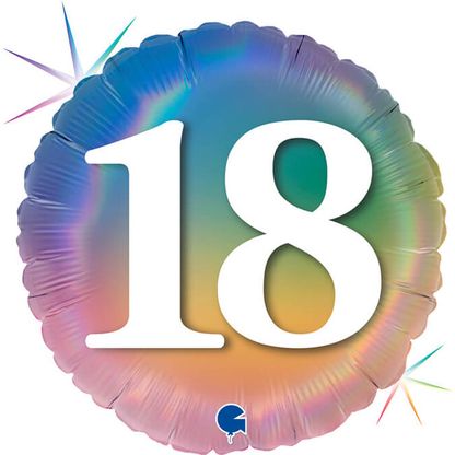 Fólia léggömb 18. születésnap szivárvány 46cm