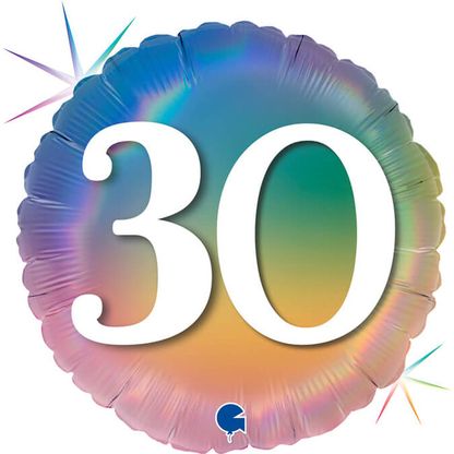 Fólia léggömb 30. születésnap szivárvány 46cm