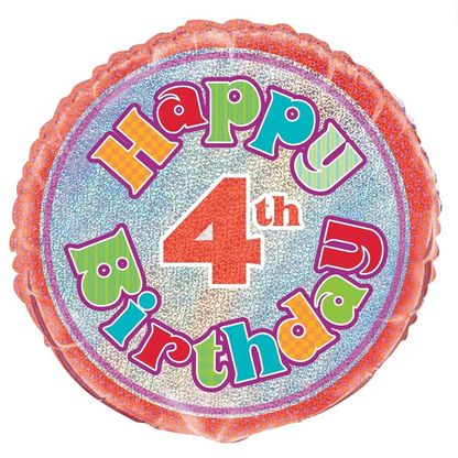 Fólia léggömb 4 Happy Birthday 45cm