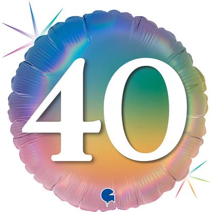 Fólia léggömb 40. születésnap szivárvány 46cm
