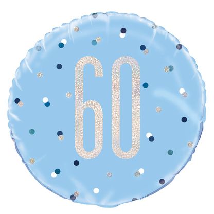 Fólia léggömb 60 Birthday kék 45cm