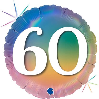 Fólia léggömb 60. születésnap szivárvány 46cm