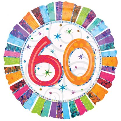 Fólia léggömb 60 Radiant Birthday 45cm