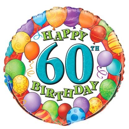 Fólia léggömb 60th Birthday Balloons 45cm