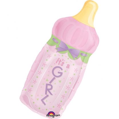 Fólia léggömb supershape Baby Bottle Girl 33x79cm