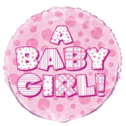 Fólia léggömb Baby Girl Prism 45cm