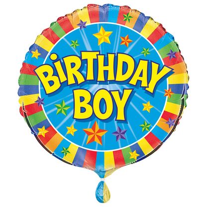 Fólia léggömb Birthday Boy Star 45cm