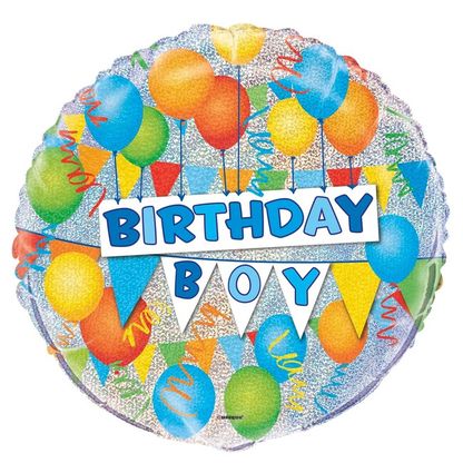 Fólia léggömb Birthday Boy Prism 45cm