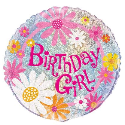 Fólia léggömb Birthday Girl glitz 45cm