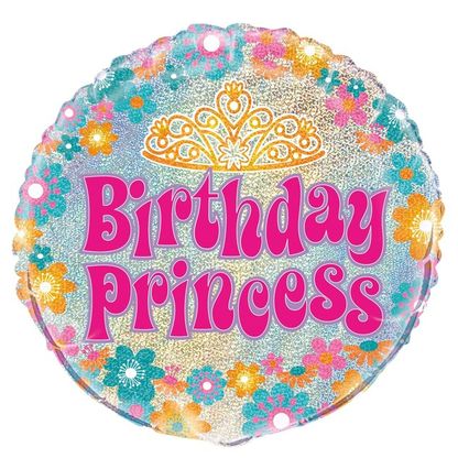 Fólia léggömb Birthday Princess Prism 45cm