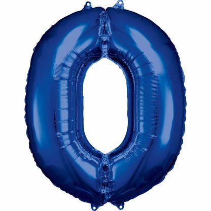 Fólia léggömb szám 0 kék 86cm