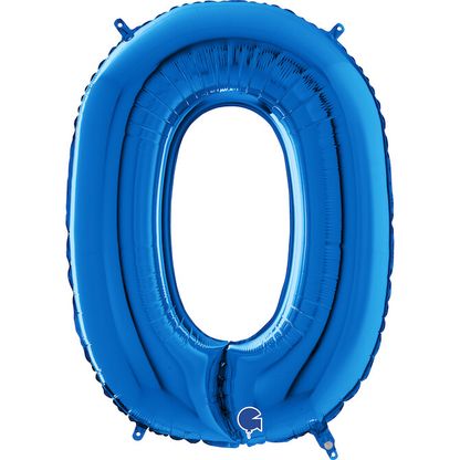 Fóliový balón číslo 0 modrý 66 cm