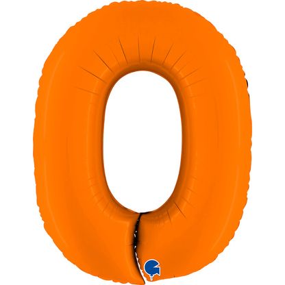 Fóliový balón číslo 0 oranžový 102cm