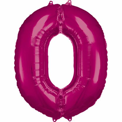 Fólia léggömb Szám 0 rózsaszín 86cm