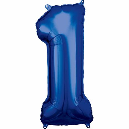 Fólia léggömb Szám 1 kék 86cm