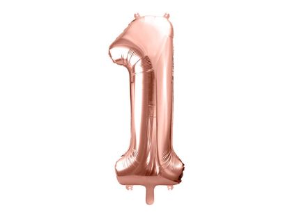 Fólia léggömb Szám 1 rózsaszín-arany 86cm