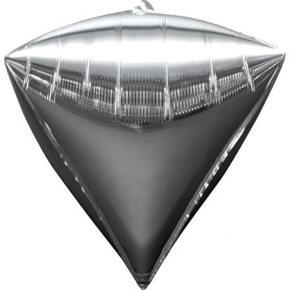 Fólia léggömb Gyémánt ezüst 40cm