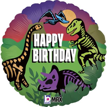 Fólia léggömb Dinoszauruszok Happy Birthday 43cm