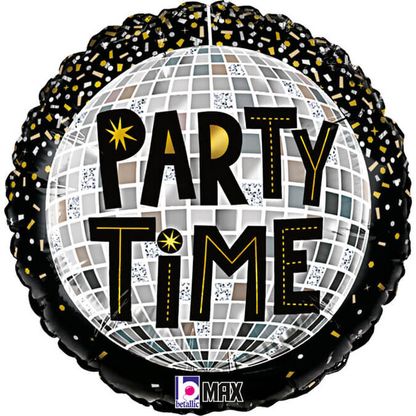 Fólia léggömb Disco Party Time 45cm