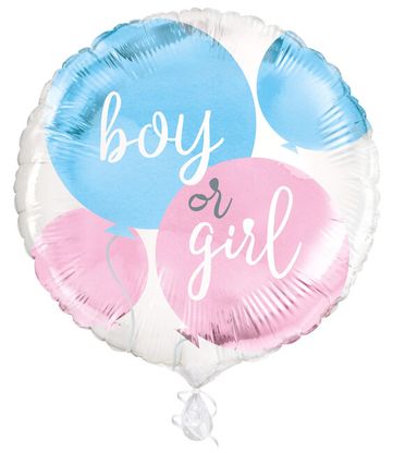 Fólia léggömb Gender Reveal Boy or Girl 45cm