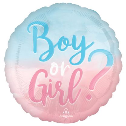 Fólia léggömb Gender Reveal Boy or Girl 43cm