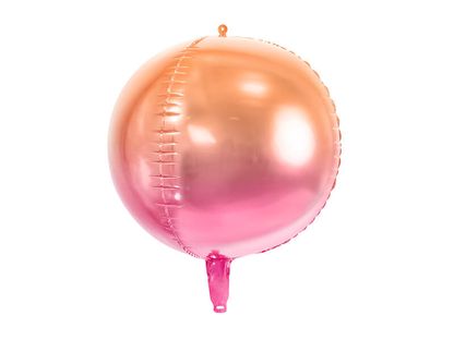 Fólia léggömb Gömb narancssárgás-rózsaszín 35cm