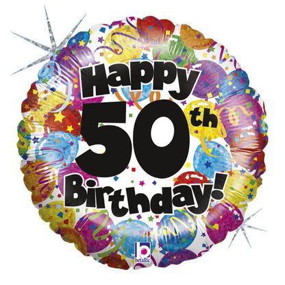 Fólia léggömb Happy 50th Birthday 46cm