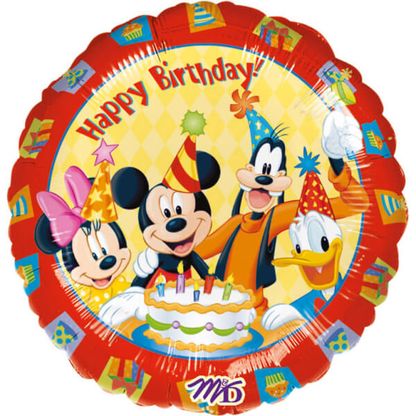 Fólia léggömb Happy Birthday Mickey és barátai 45cm