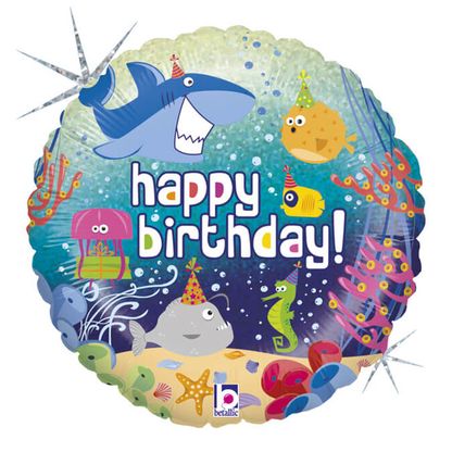 Fólia léggömb Happy Birthday A tenger alatt 46cm
