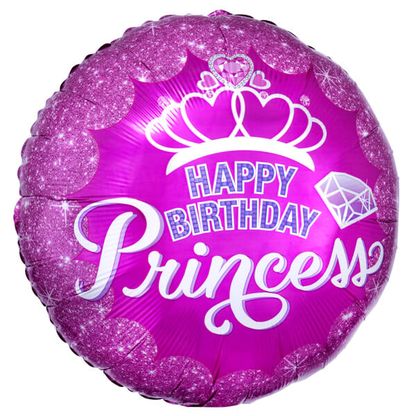 Fólia léggömb Happy Birthday Hercegnők rózsaszín 45cm