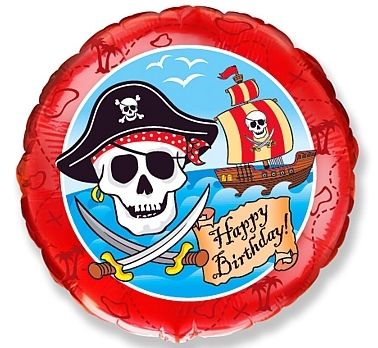 Fólia léggömb HB Pirate Birthday 46cm