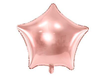 Fólia léggömb csillag rózsaszín-arany 48cm