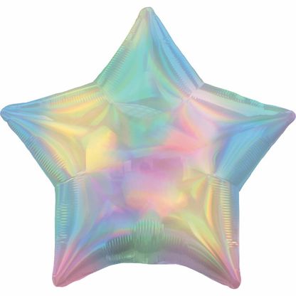 Fólia léggömb csillag holografikus pasztell 45cm