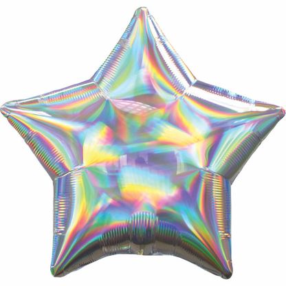 Fólia léggömb csillag holografikus ezüst 45cm